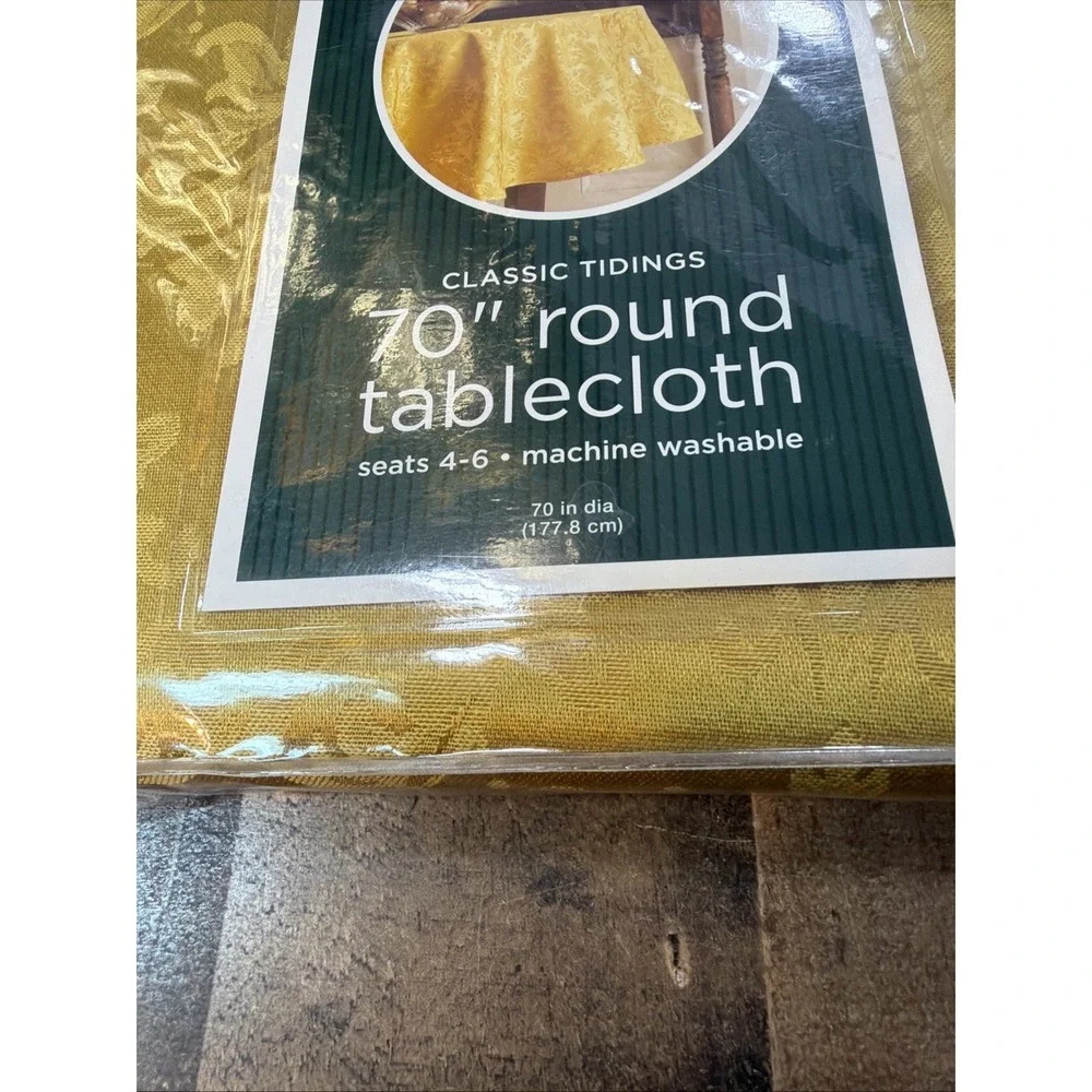 Target Gold Round Tablecloth 70